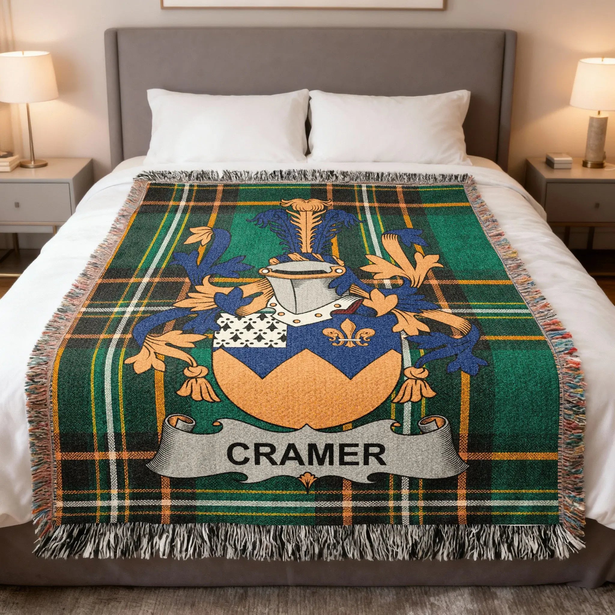 Cramer Family Crest Plaid Tartan Woven Throw product type