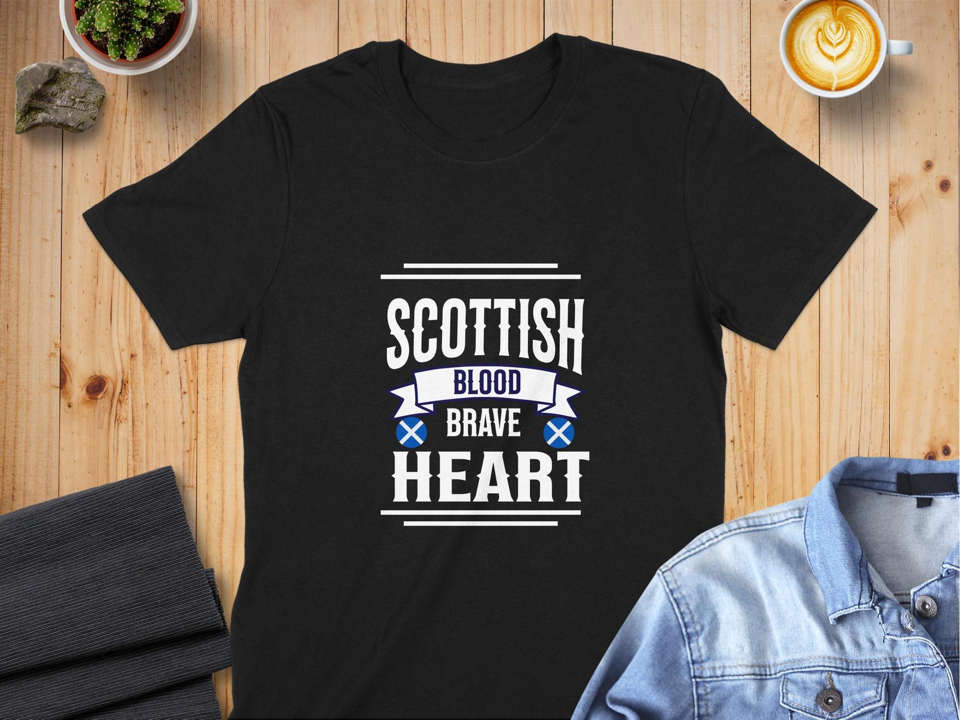 Scottish Blood Brave Heart Print T-Shirt - Living Stone Gifts