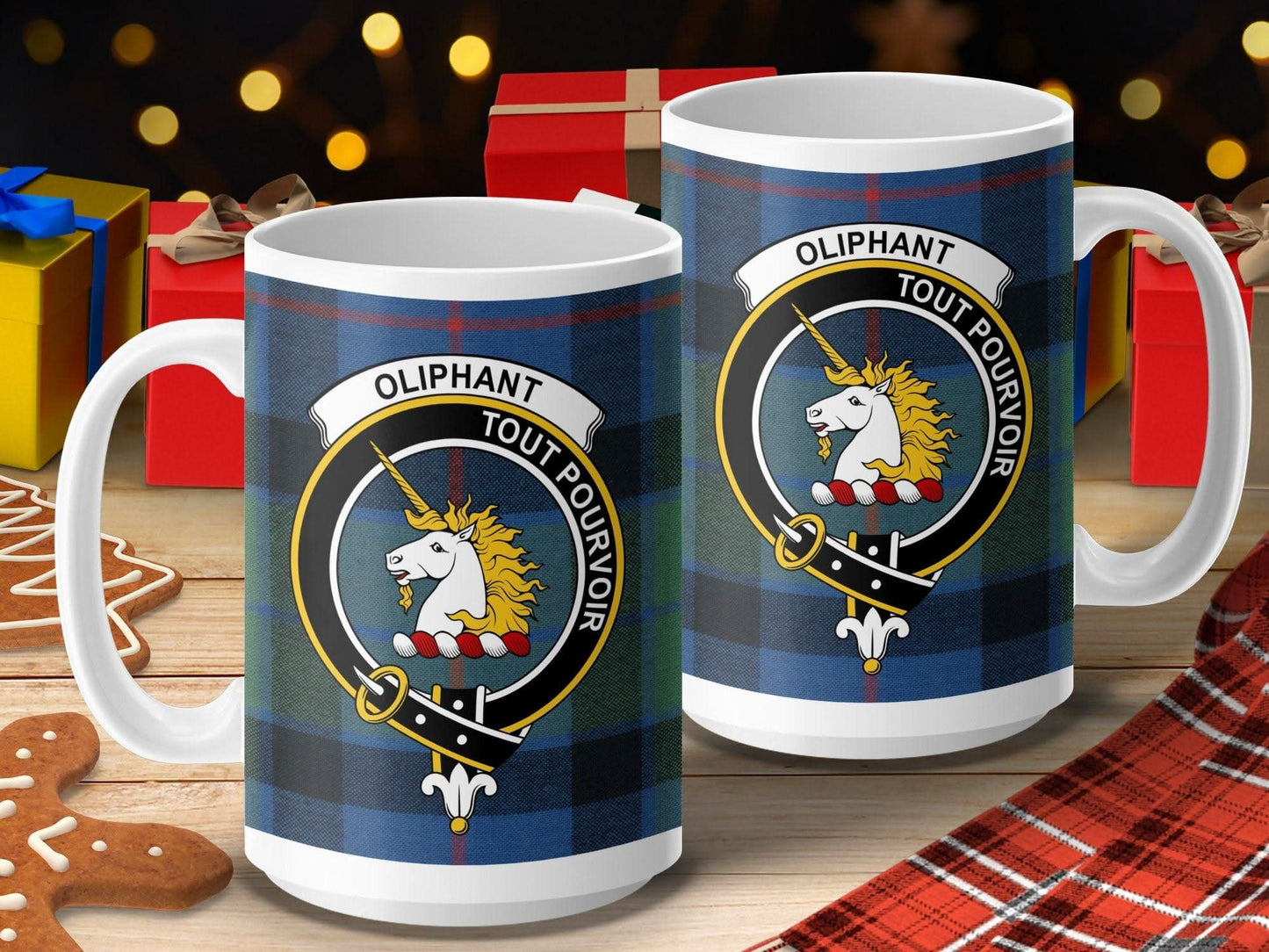 Tartan Oliphant Clan Badge Unicorn Mug product