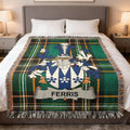Ferris Family Crest Green Plaid Fringe Throw product type