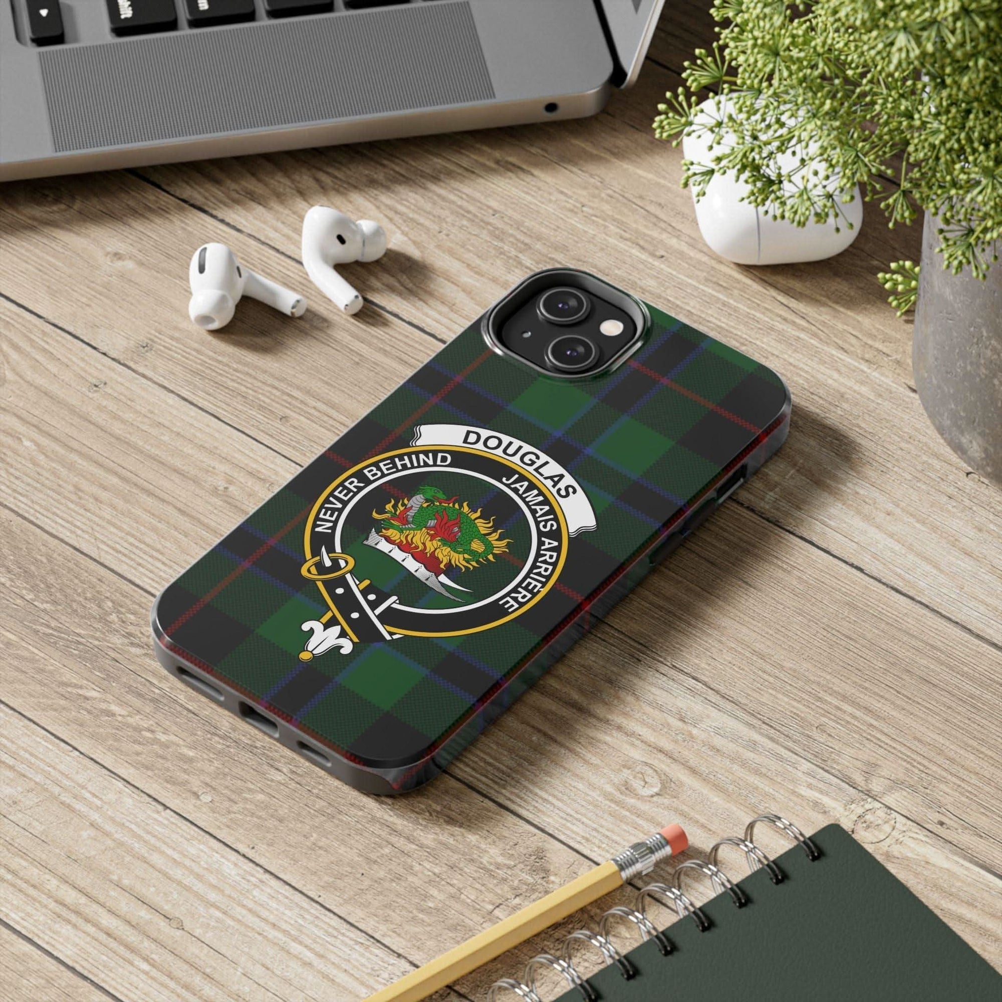 Douglas Clan Crest Tartan Design Cell Phone Case - Celtic Ancestry Gifts