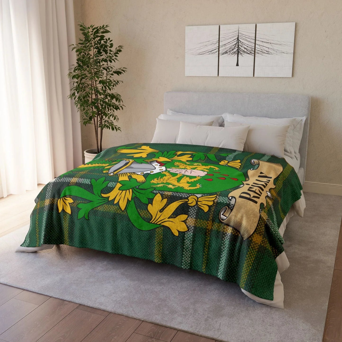 Reilly Surname Irish Coat Of Arms Tartan Blanket