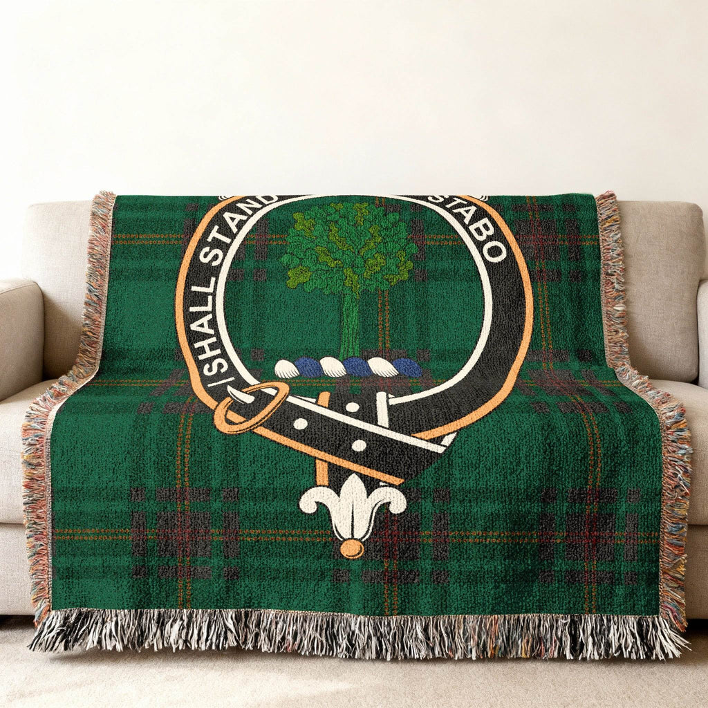 Clan Crest and Tartan Design Throw Blanket