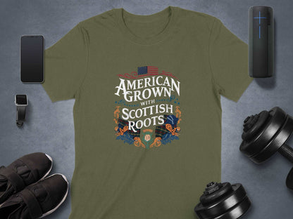 American Grown With Scottish Roots T-Shirt - Living Stone Gifts