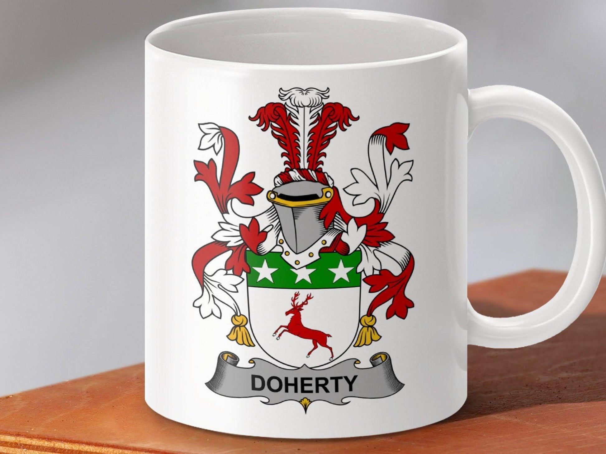 Doherty Surname Irish Family Crest Mug - Celtic Ancestry Gifts