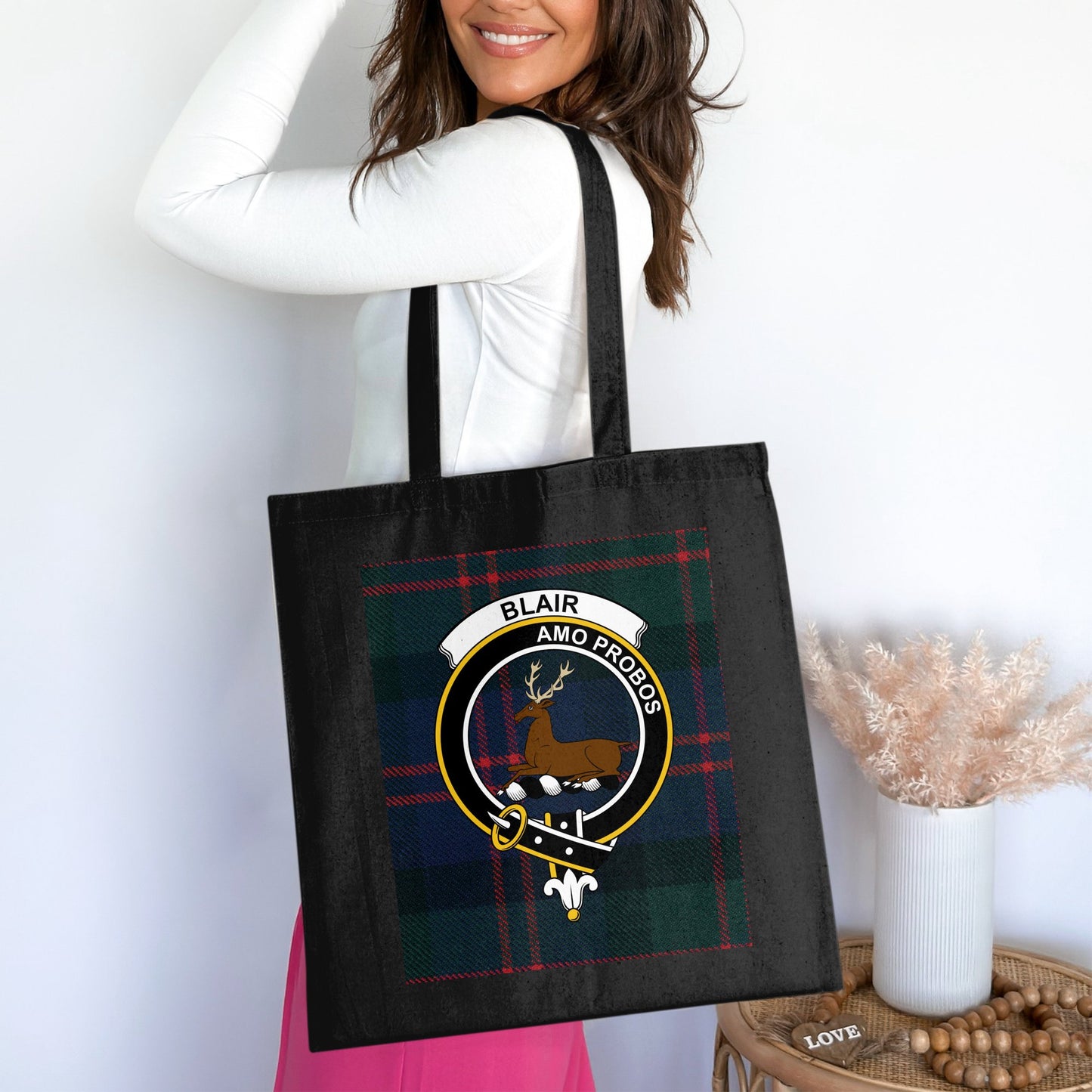 Blair Clan Crest Scottish Tartan Tote Bag - Living Stone Gifts