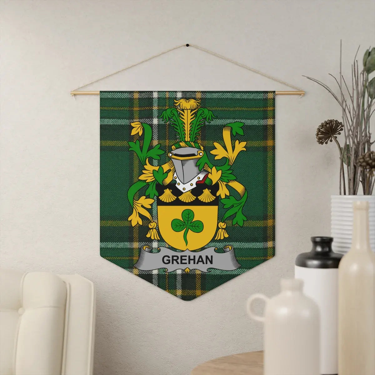 Grehan Family Crest Plaid Design Wall Hanging product