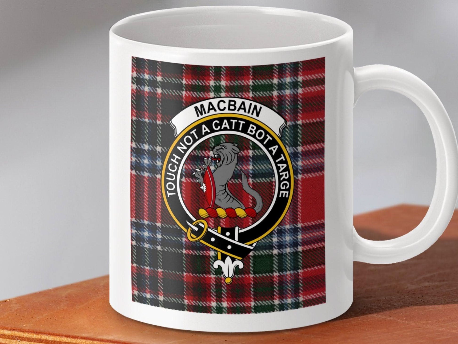 Macbain Clan Crest Plaid Design Ceramic Mug product