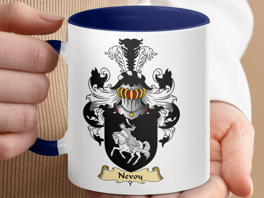 Nevoy Scottish Clan Surname Coat of Arms Mug - Living Stone Gifts