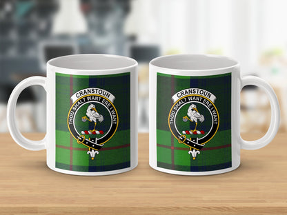 Clan Cranstoun Thou Shalt Want Ere I Want Crest Mug - Living Stone Gifts