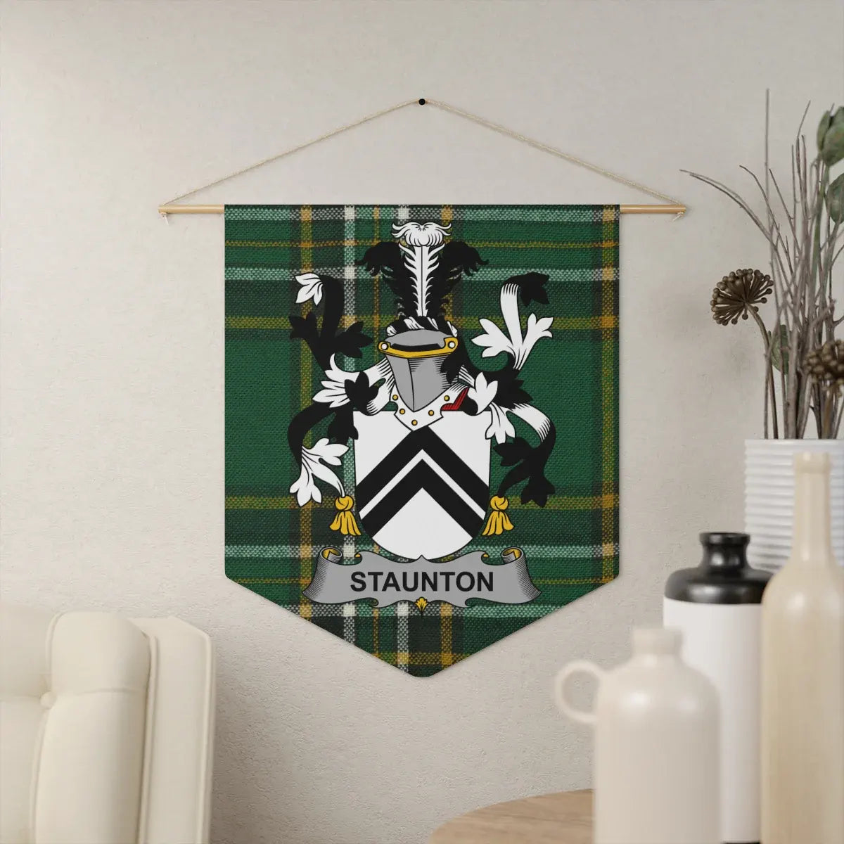 Family Heritage Plaid Coat of Arms Tapestry product