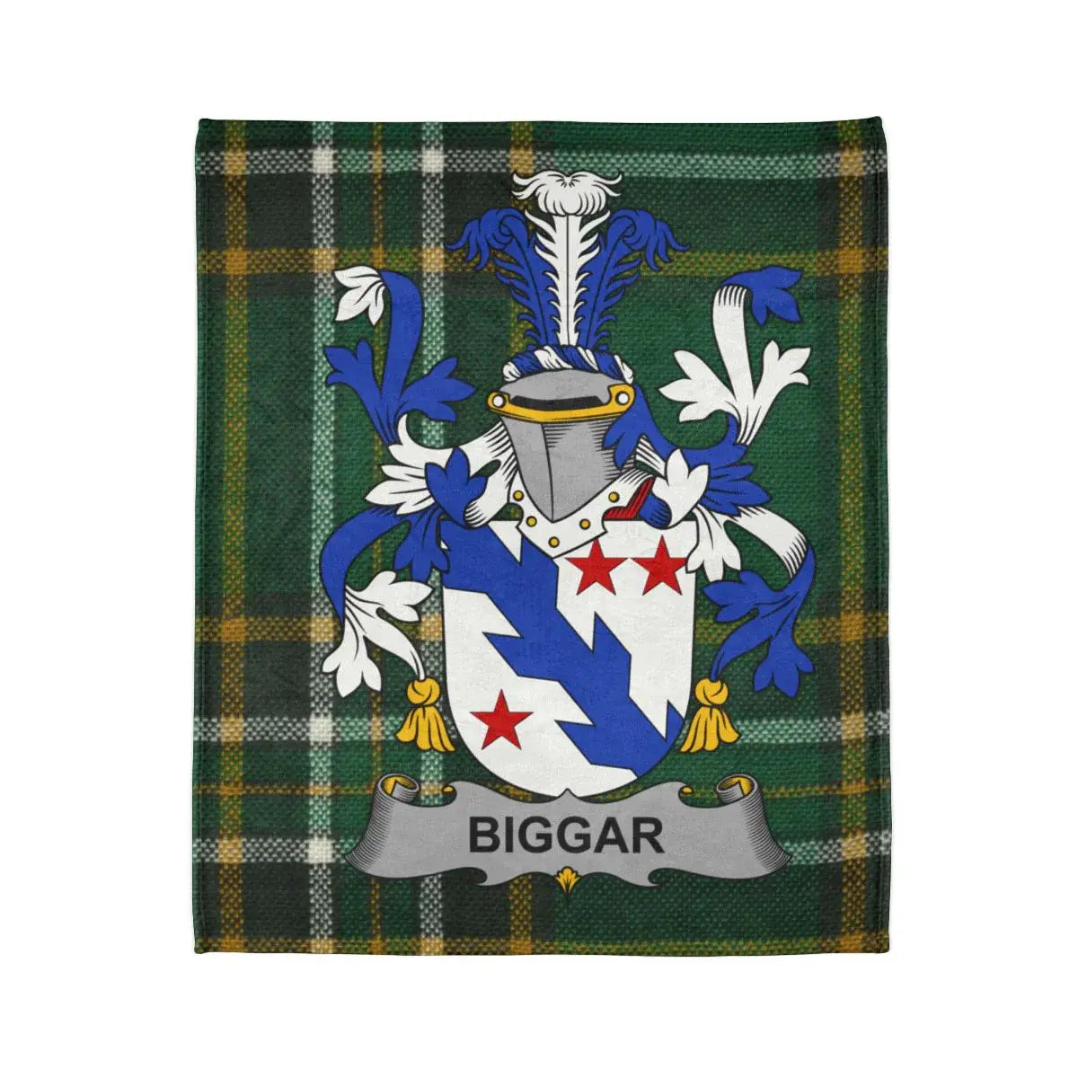 Scottish Clan Biggar Crest Tartan Blanket product