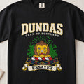 Dundas Scottish clan graphic T-shirt in Black, front view