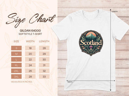 Scotland Mountain and Thistle Graphic T-Shirt - Living Stone Gifts