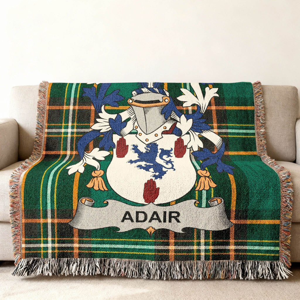 Adair Crest Green Plaid Fringed Throw product type