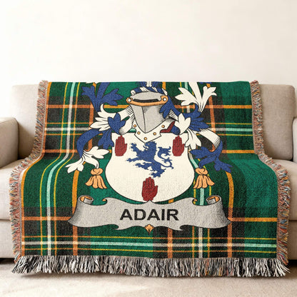Adair Crest Green Plaid Fringed Throw product type