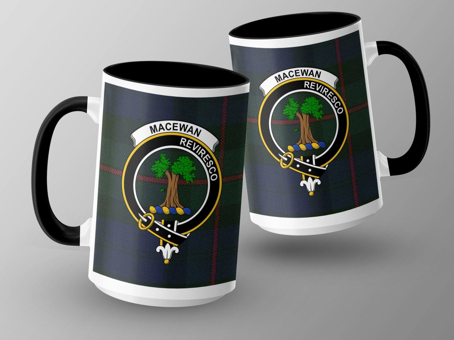 Scottish Clan MacEwan Crest Tartan Plaid Design Mug - Living Stone Gifts