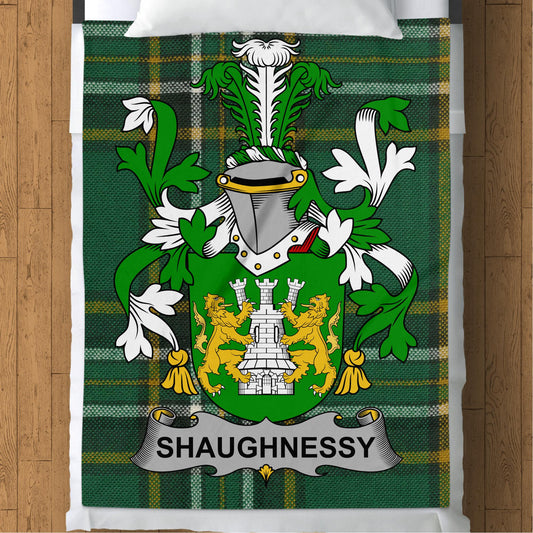 Shaughnessy Surname Irish Tartan Throw Blanket - Living Stone Gifts