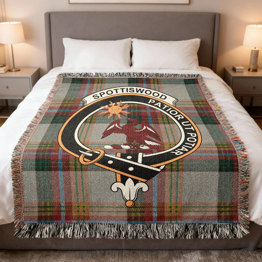 Spottiswood Patior Ut Potiar Plaid Tartan Blanket