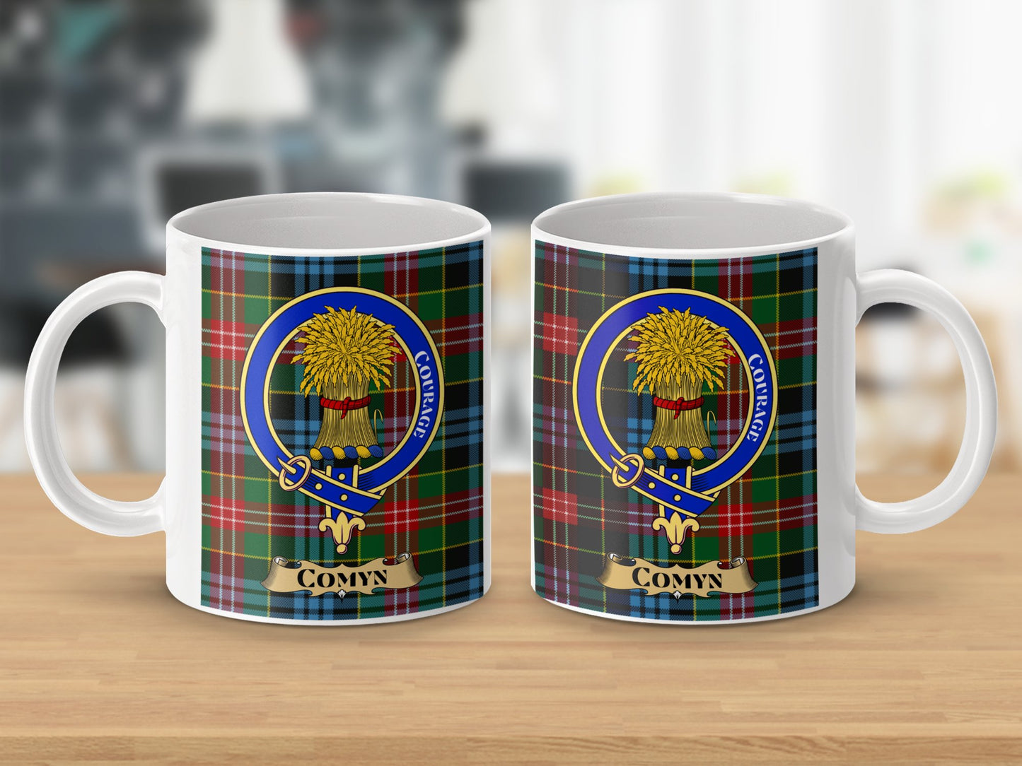 Clan Comyn Scottish Tartan Crest Novelty Mug - Living Stone Gifts