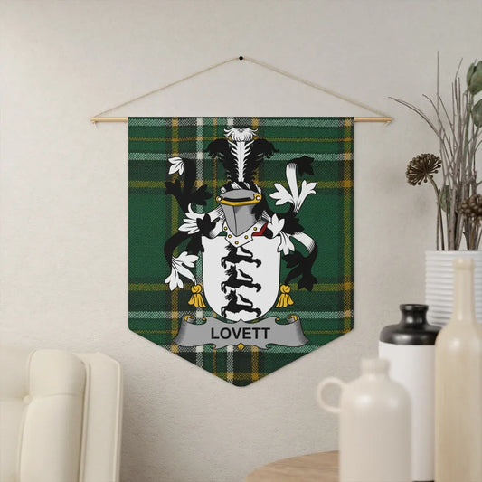 Lovett Family Crest Tartan Personalized Wall Banner product