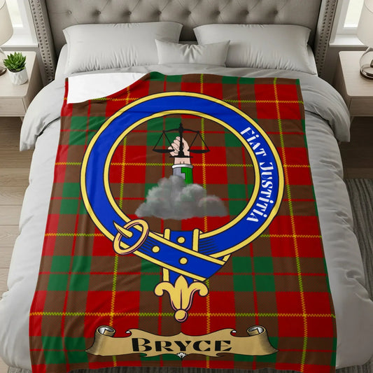 Custom Highland Tartan Blanket with Family Crest product