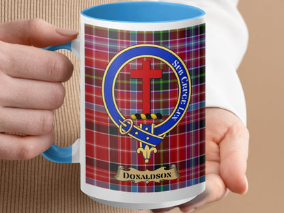 Clan Donaldson Scottish Tartan Crest Mug - Living Stone Gifts