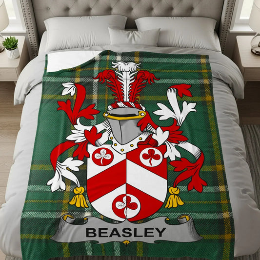 Beasley Family Crest Green Plaid Blanket product