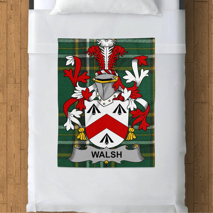 Walsh Surname Irish Tartan Throw Blanket - Living Stone Gifts