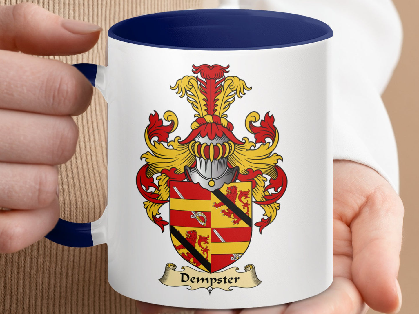 Clan Dempster Scottish Coat of Arms Accent Coffee Mug - Living Stone Gifts