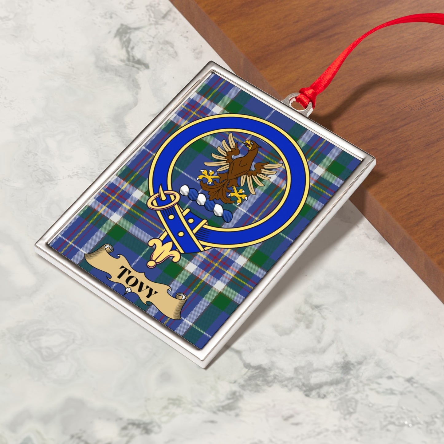 Family Crest Plaid Pattern Custom Ornament product type