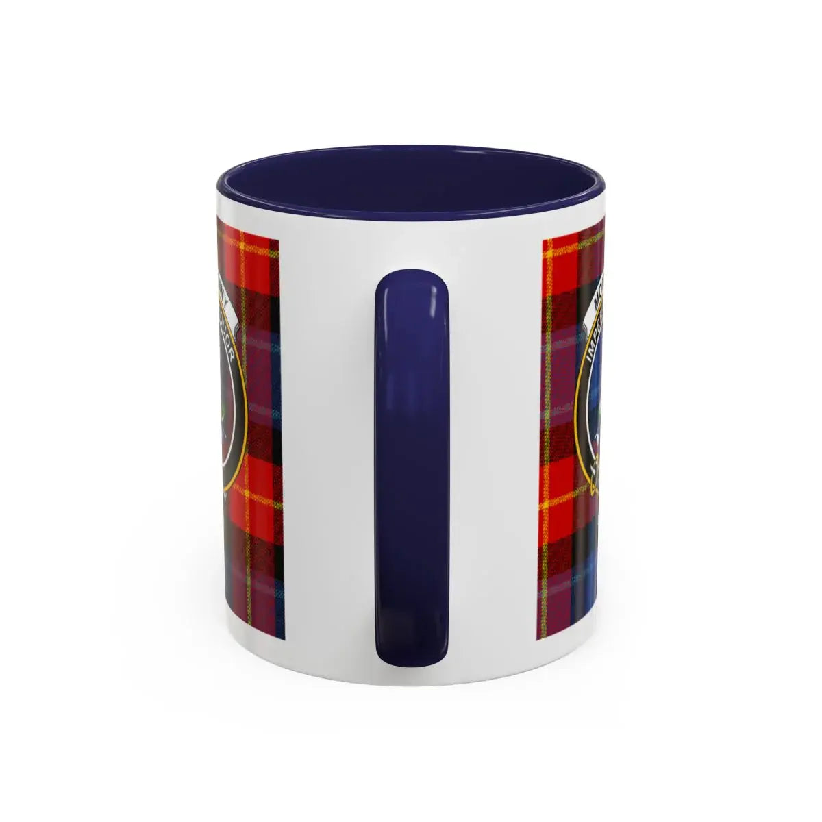 Tartan Plaid Design Blue Handle Mug Product