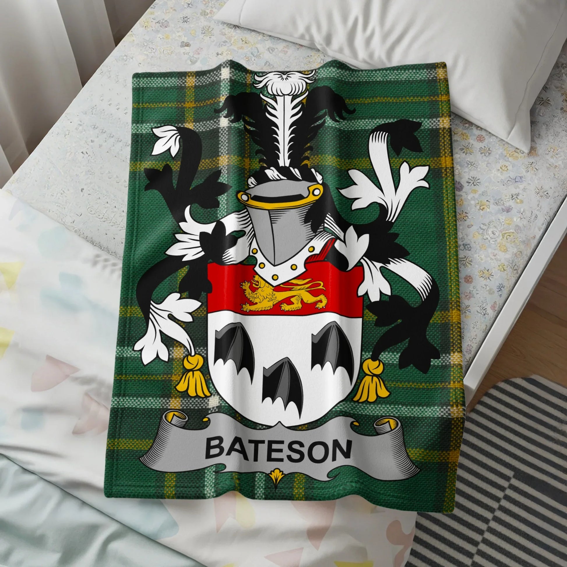 Bateson Family Crest Tartan Blanket product type