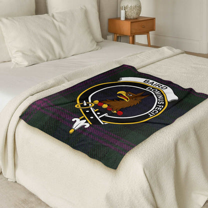 Baird Dominus Fecit Scottish Tartan Crest Throw Blanket - Living Stone Gifts