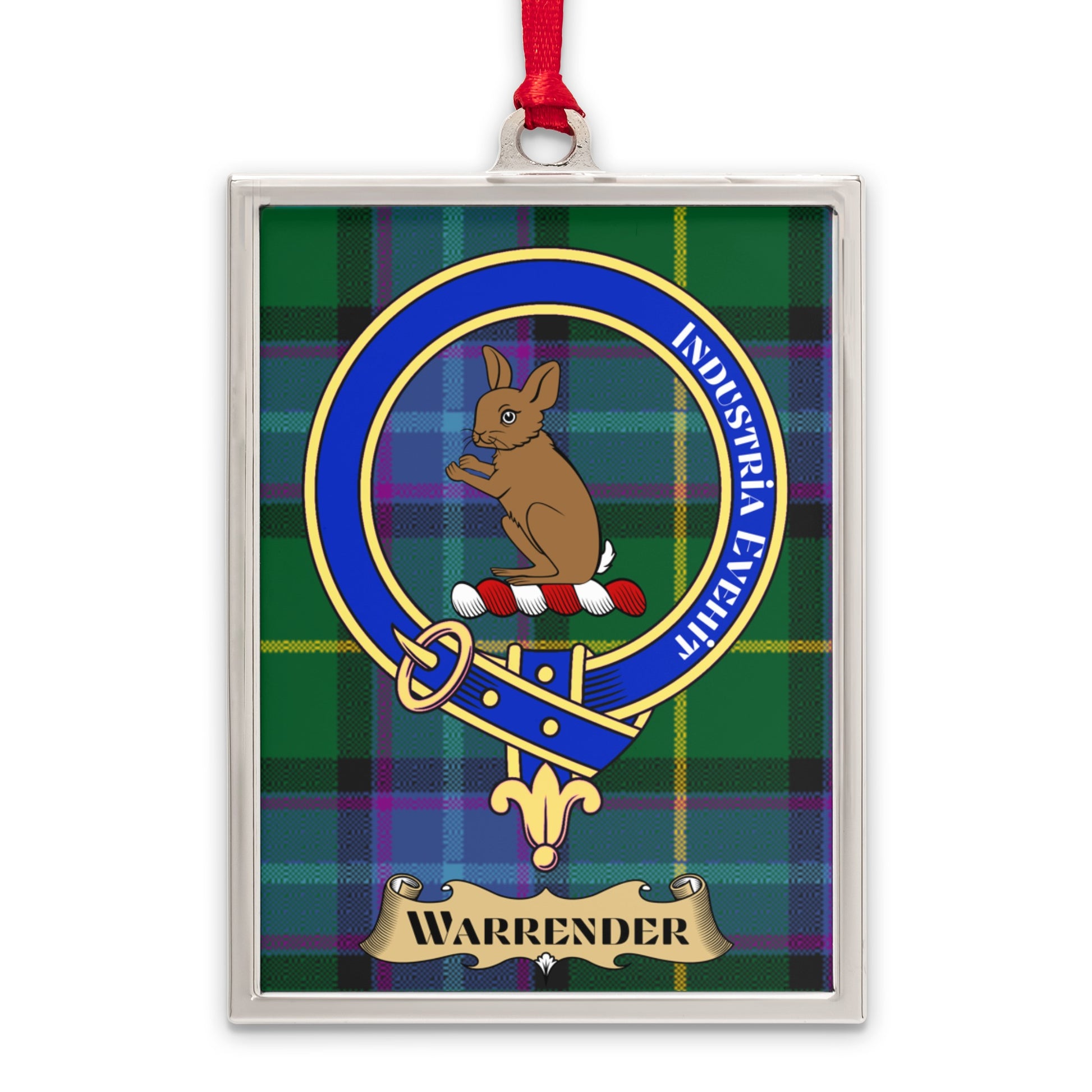 Warrender Crest Plaid Background Ornament product