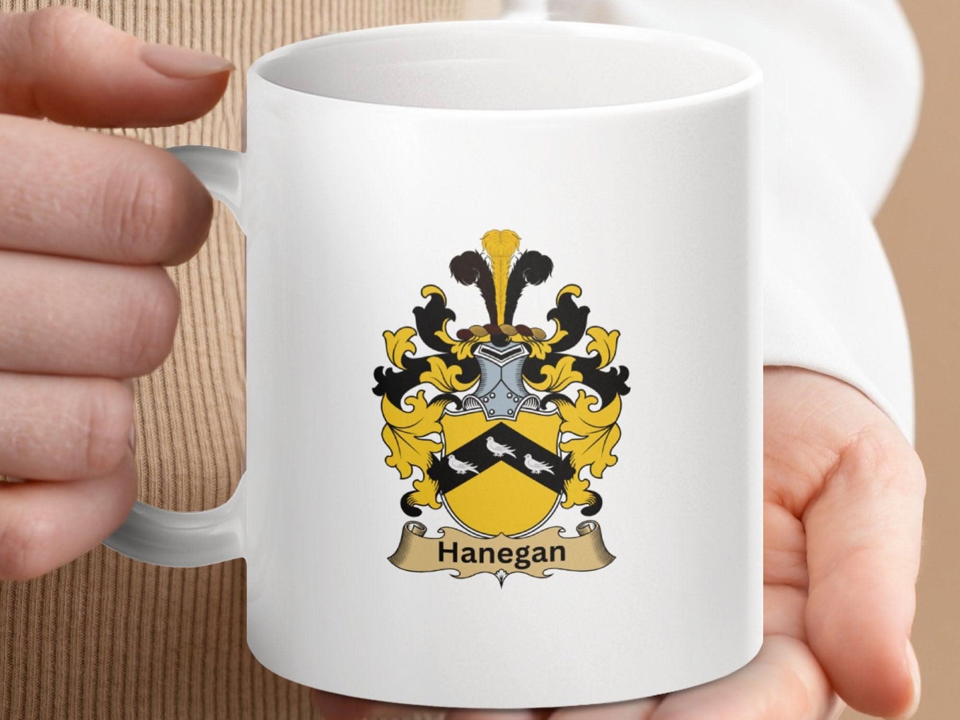 Hanegan Family Irish Coat of Arms 11 oz Surname Mug - Celtic Ancestry Gifts