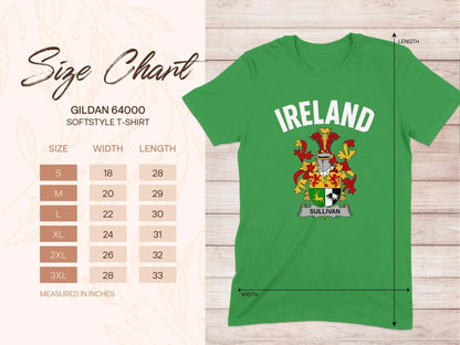 Ireland Green T-Shirt with Sullivan Crest Design product type