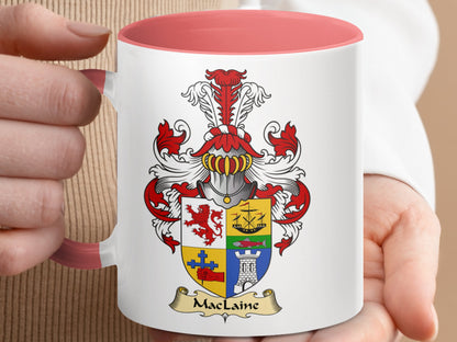 MacLaine Family Coat of Arms Design Ceramic Coffee Mug - Living Stone Gifts