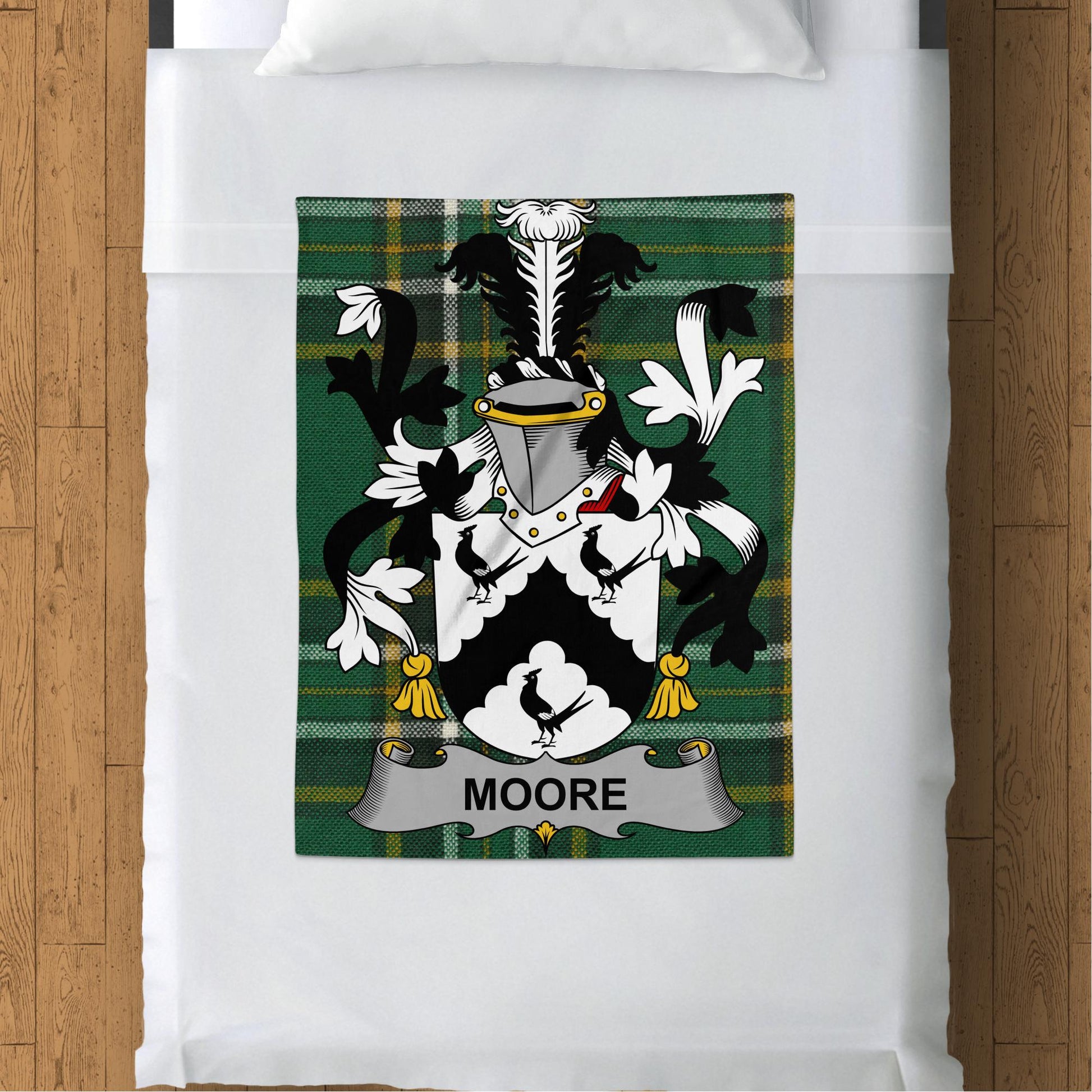 Moore Surname Irish Tartan Throw Blanket - Living Stone Gifts