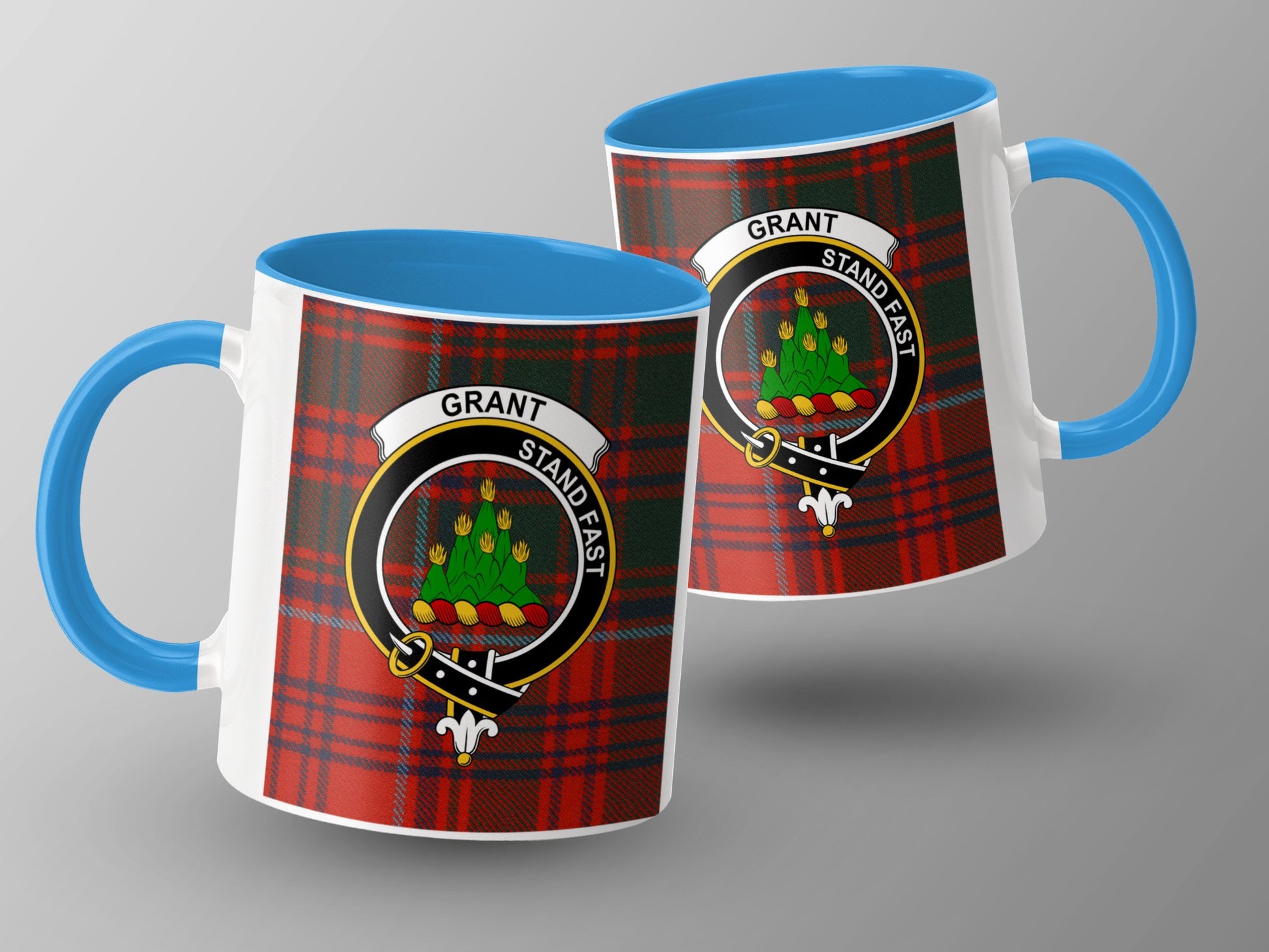 Clan Grant Scottish Tartan Stand Fast Crest Mug - Living Stone Gifts