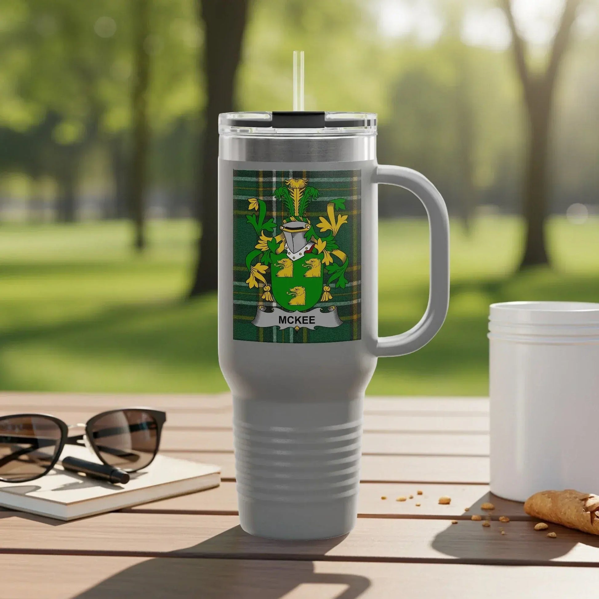 Personalized Family Crest Travel Mug Product