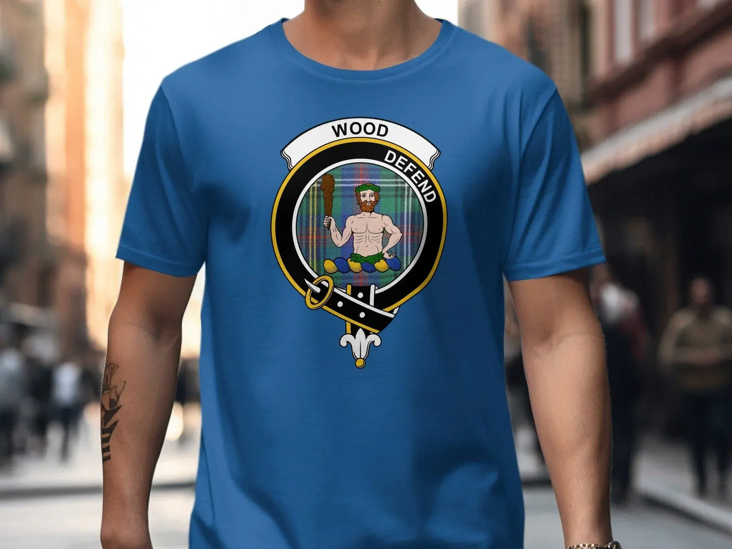 Wood Defend Graphic Blue Tee Shirt product