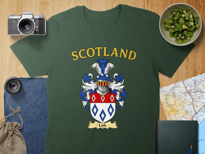 Scotland Family Crest Design on Green T-Shirt product