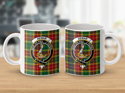 Clan Dewar Scottish Tartan Family Crest Mug - Living Stone Gifts