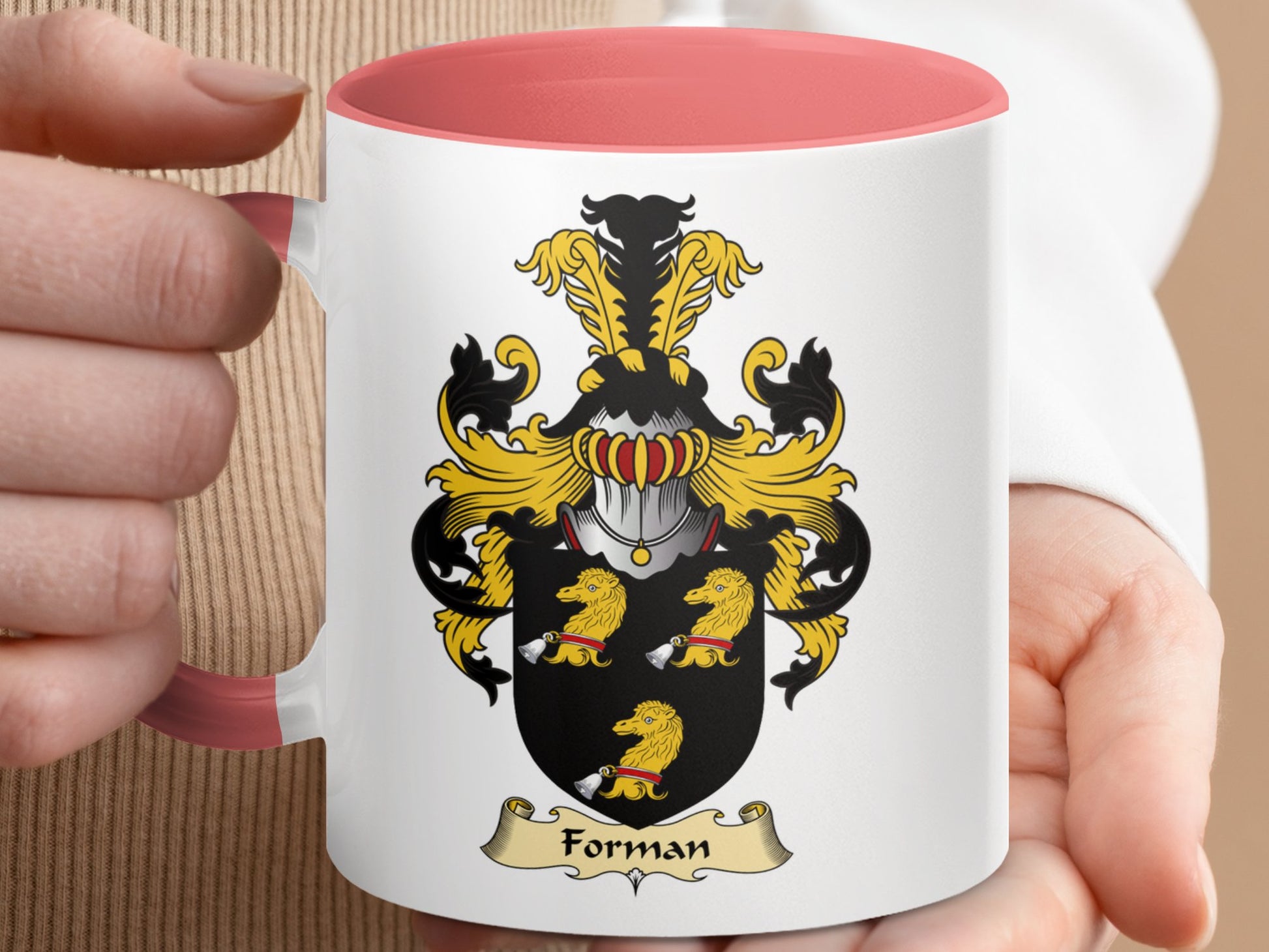 Clan Forman Scottish Coat of Arms Accent Coffee Mug - Living Stone Gifts