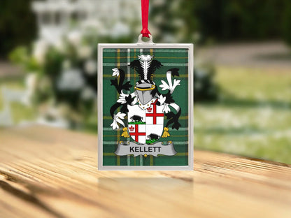 Kellett Family Crest Plaid Background Ornament product