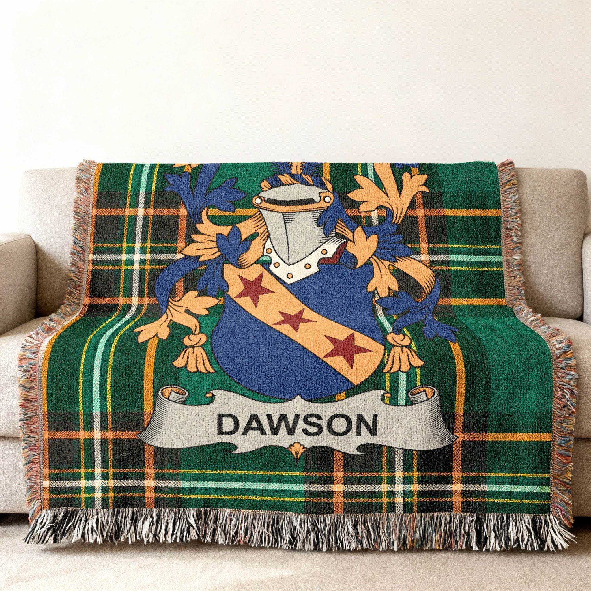 Dawson Family Name Crest Plaid Design product type