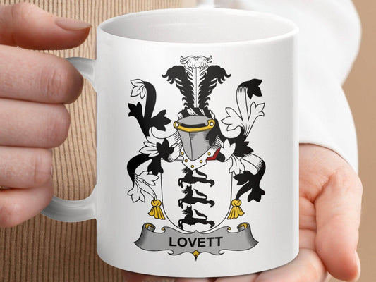 Lovett Surname Irish Family Crest Mug - Celtic Ancestry Gifts