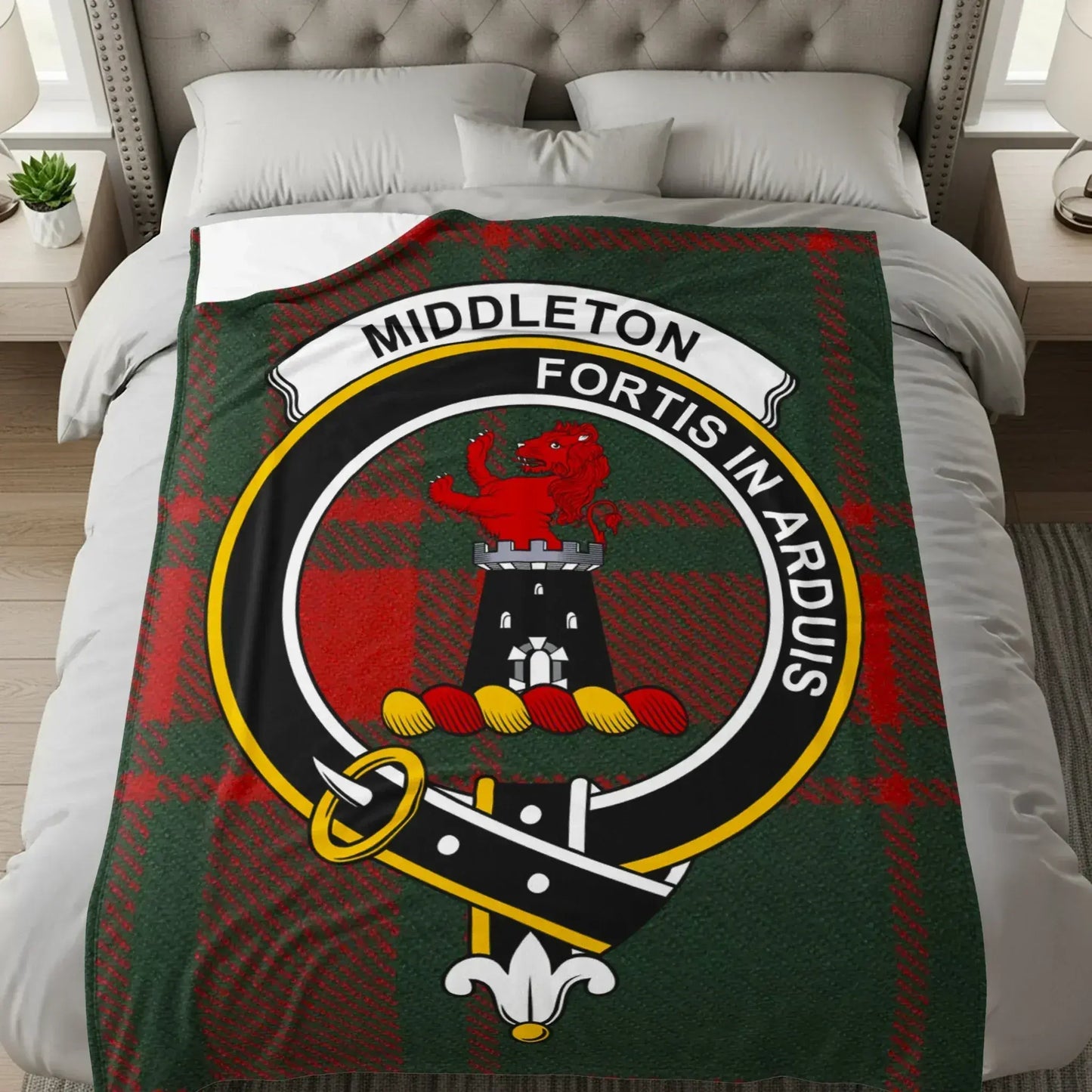 Middleton Fortis In Arduis Clan Crest Blanket product
