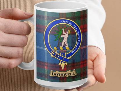 Bothwell Heritage Clan Crest Tartan Mug - Living Stone Gifts